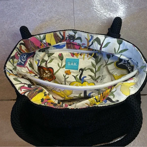 The Sak Black Crochet Shoulder / Tote Bag Black - Picture 4 of 16